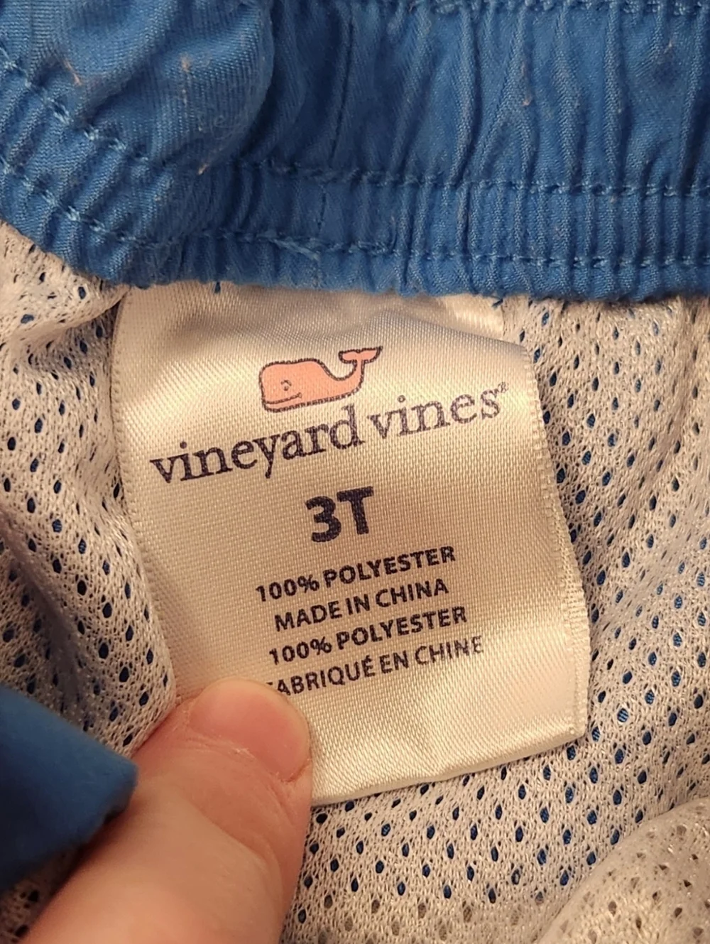 Vineyard Vines Fish Print Blue Swim Trunks‎ Boys Size 3t Seahorse #G1206